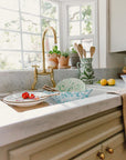 Brass Bridge Kitchen Faucet With Curved Legs