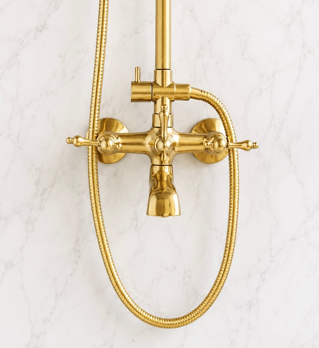 Unlacquered Brass Delta Vintage Shower
