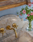Unlacquered Brass Curved Wall Mount faucet