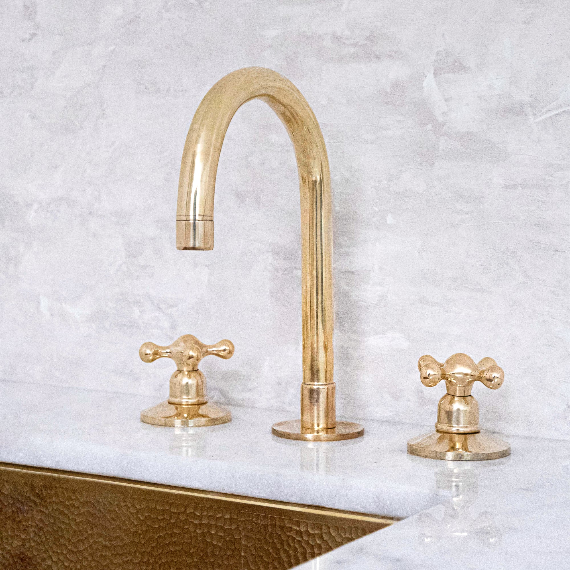 3 Holes Bathroom Faucet | Deck Mounted Faucet | Brasslik