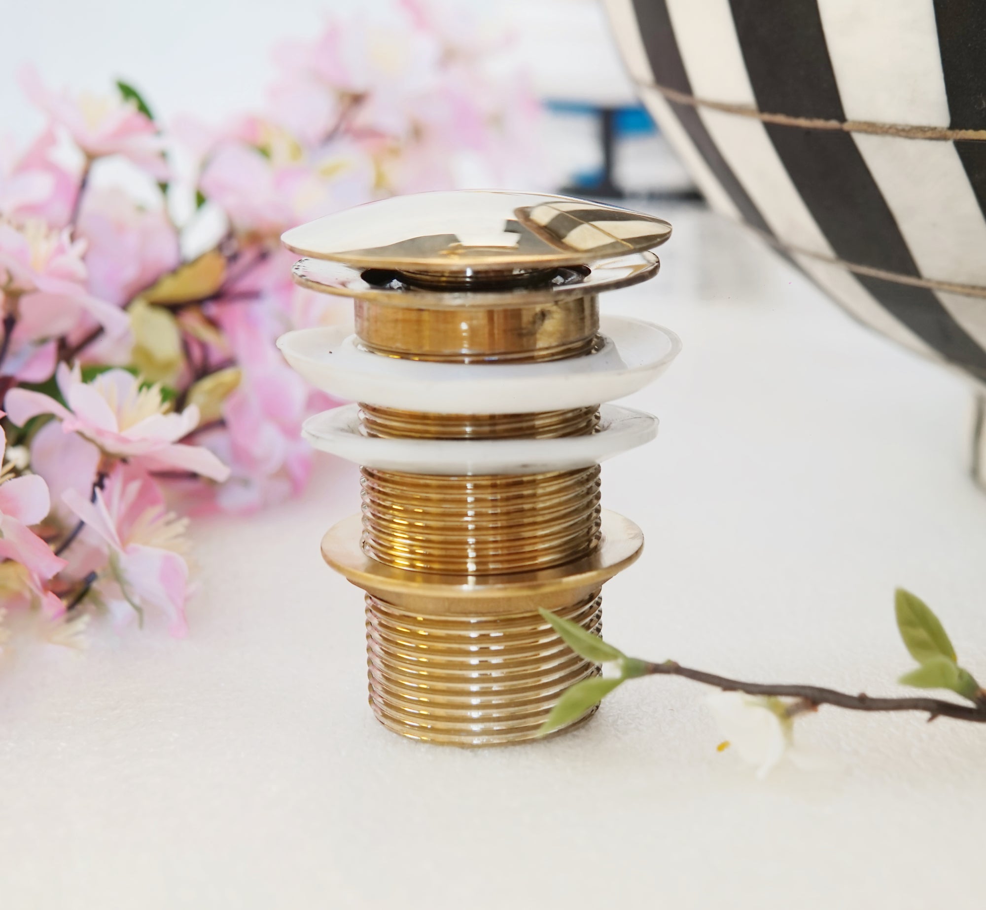 Handmade Wood &amp; Brass Bathroom Vessel Sink