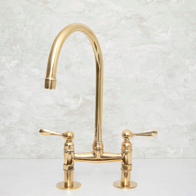 Zoom Expand image caption Lever Handle Kitchen Faucets | Brass Kitchen ...
