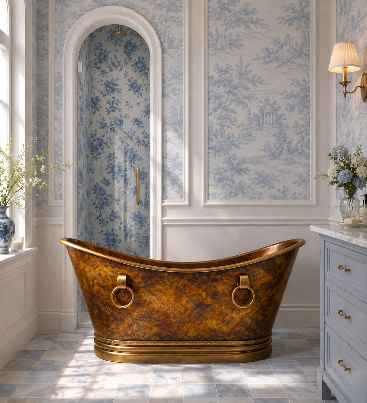 The Bee Cast Copper Bathtub