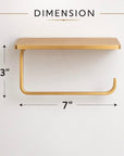 Unlacquered Brass Toilet Roll Holder, Storage Bathroom Decor
