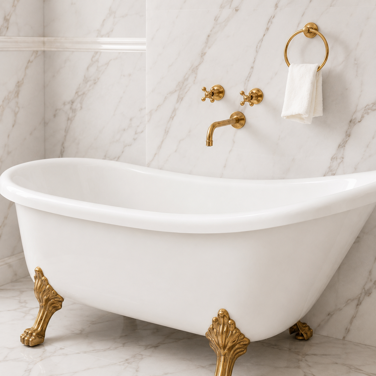 Unlacquered Brass Deans Tub Filler