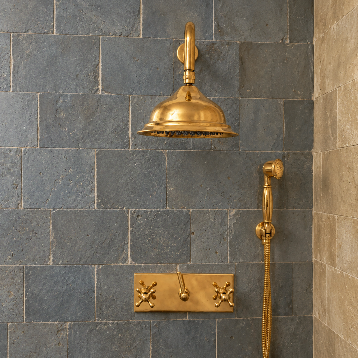 Sheffield Brass System Shower - Unlacquered Brass