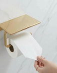 Unlacquered Brass Toilet Roll Holder, Storage Bathroom Decor