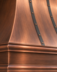 Bell-shaped solid copper kitchen hood cover