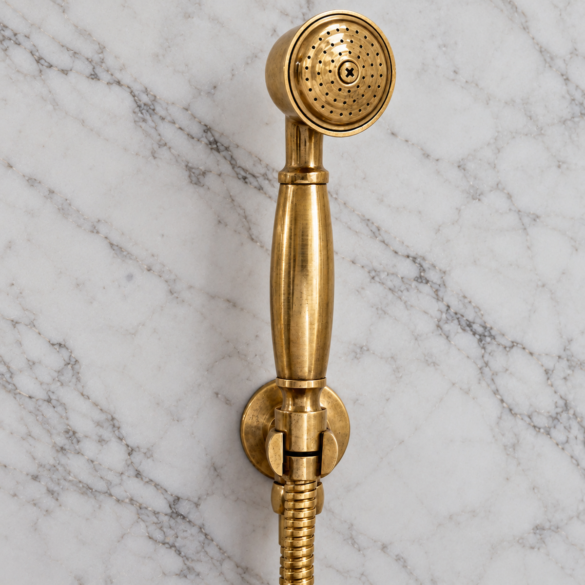Wall Mounted Tub Filler with Hand Shower – Unlacquered Brass