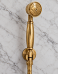 Wall Mounted Tub Filler with Hand Shower – Unlacquered Brass