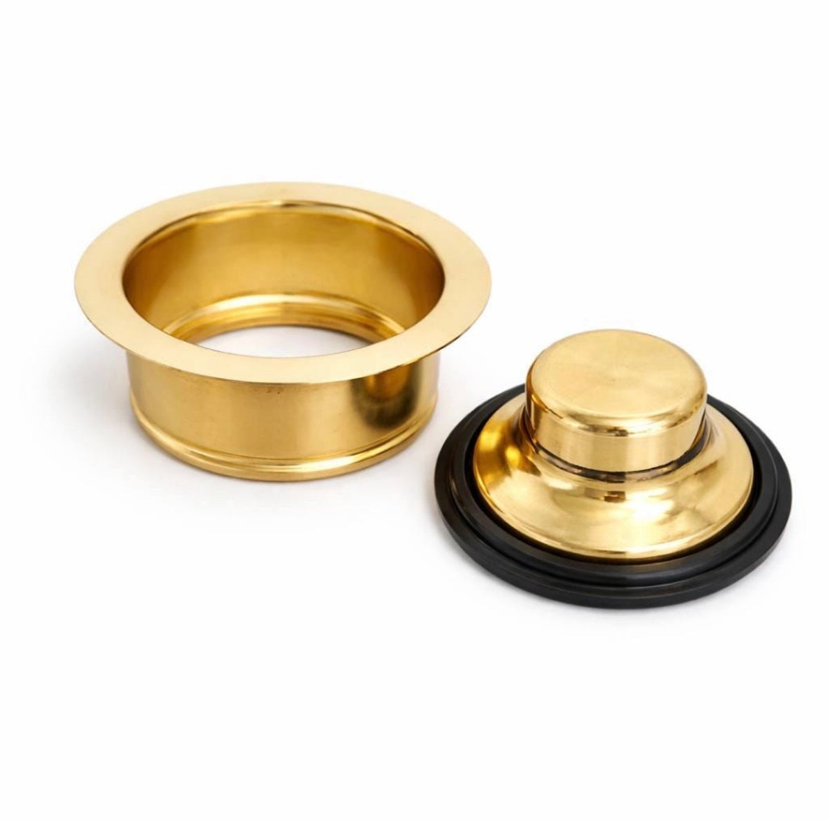 Kitchen Sink Garbage Disposal Flange &amp; Stopper – Unlacquered Brass