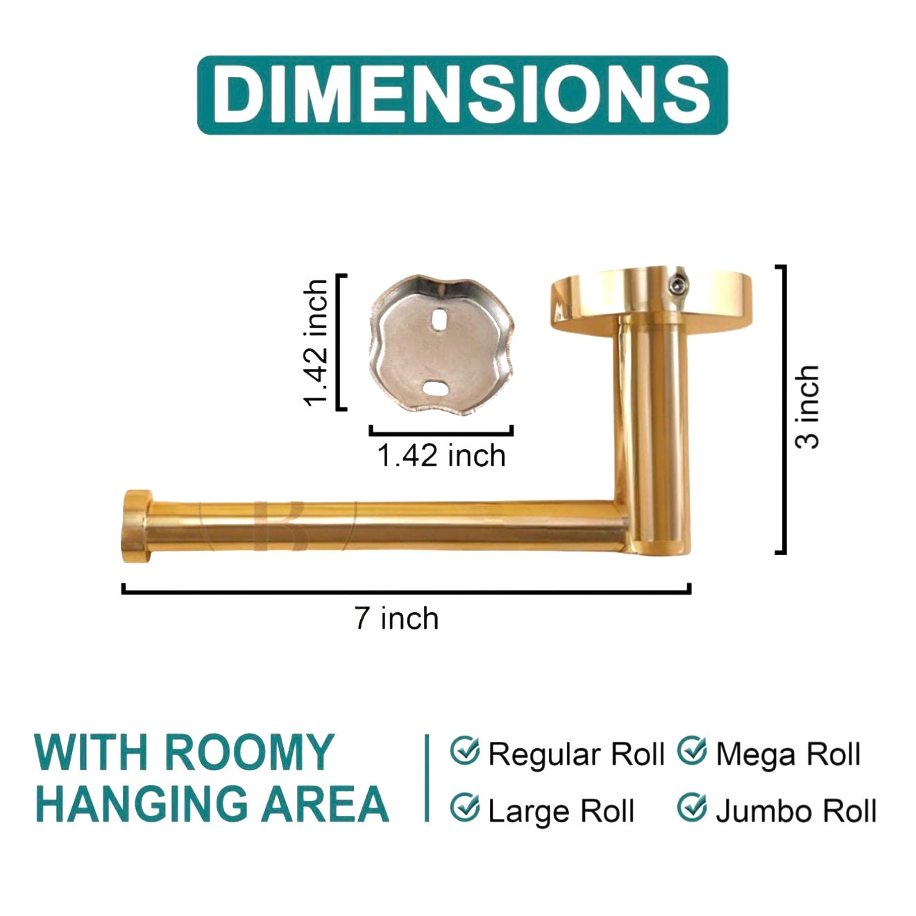 Solid Brass Toilet Roll Holder