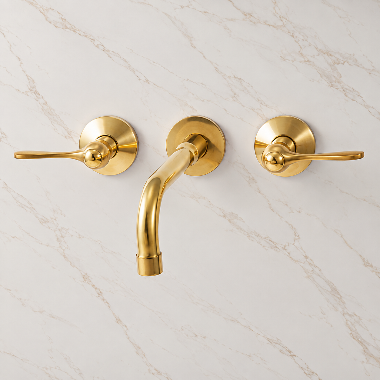 Powder Room Wall Mounted Faucet - Unlacquered Brass