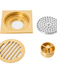Brass Shower Floor Drain with Removable Strainer Cover