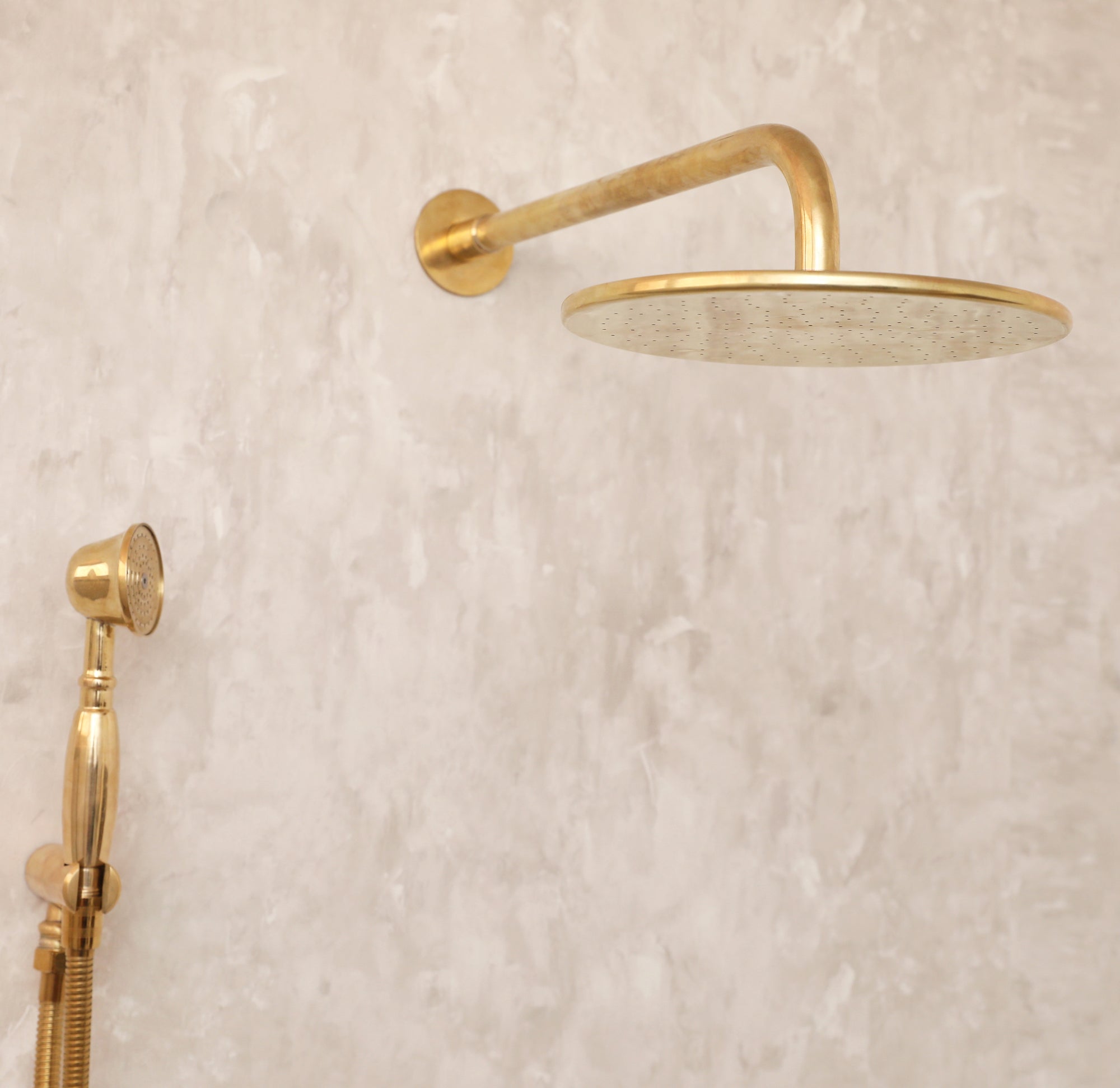 Brass Shower System | Head and Handheld Set | Brasslik