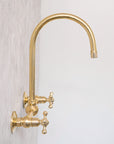 Wall Mounted Brass Faucet | Gooseneck Faucet | Brasslik