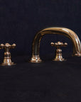 Unlacquered Brass Deck Mounted Faucet - 3 Holes Mounted Bath Faucet