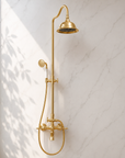 Unlacquered Brass Delta Vintage Shower