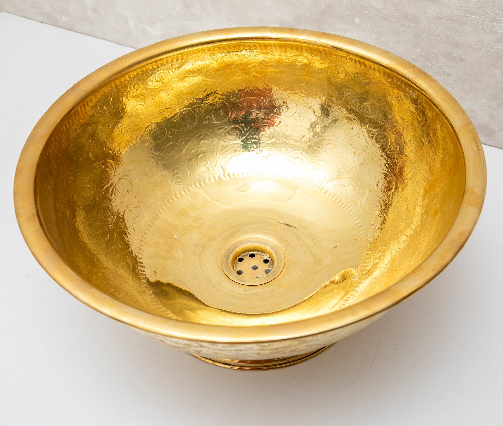 Brass Vessel Sink | Engraved Brass Sink | Brasslik