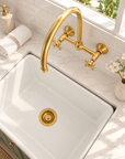 Huntley Wall Mounted Faucet - Unlacquered Brass