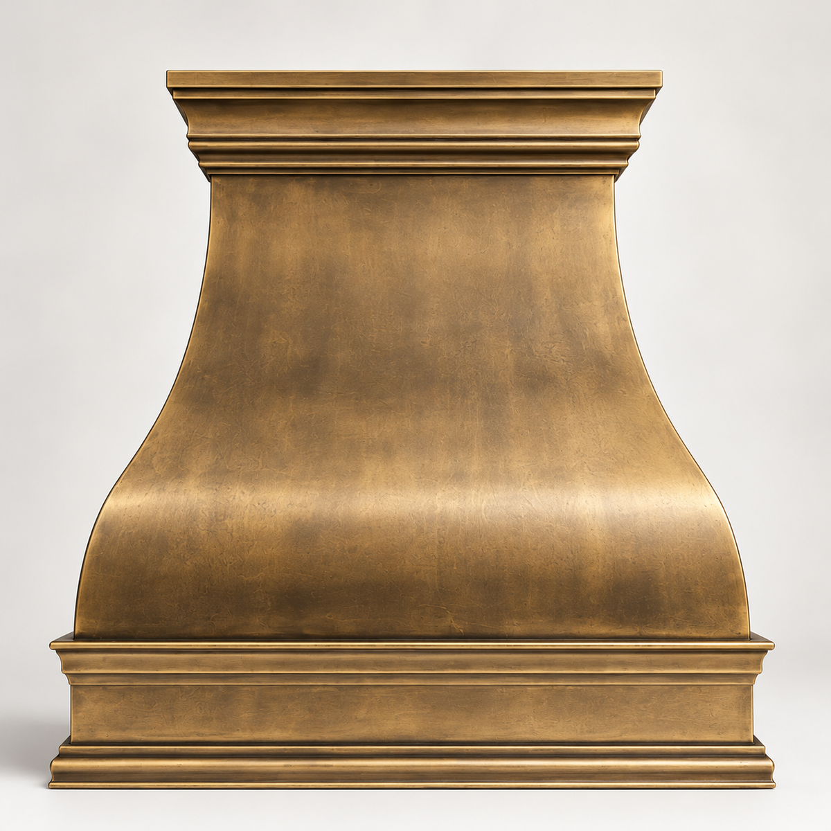 Antique brushed brass French bell kitchen hood