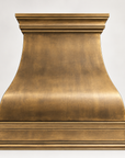 Antique brushed brass French bell kitchen hood