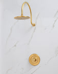 Brass Wall Mount 8 Inch Rainfall Round Shower Faucet with Rough-in Valve and Trim Kit (1.8GPM)