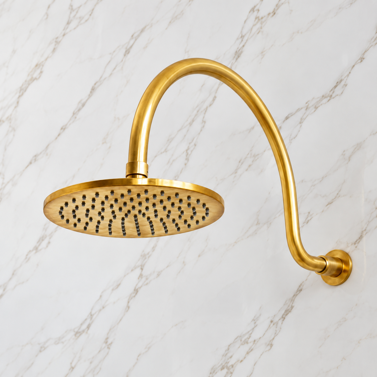Camargo Unlacquered Brass Full Shower Set