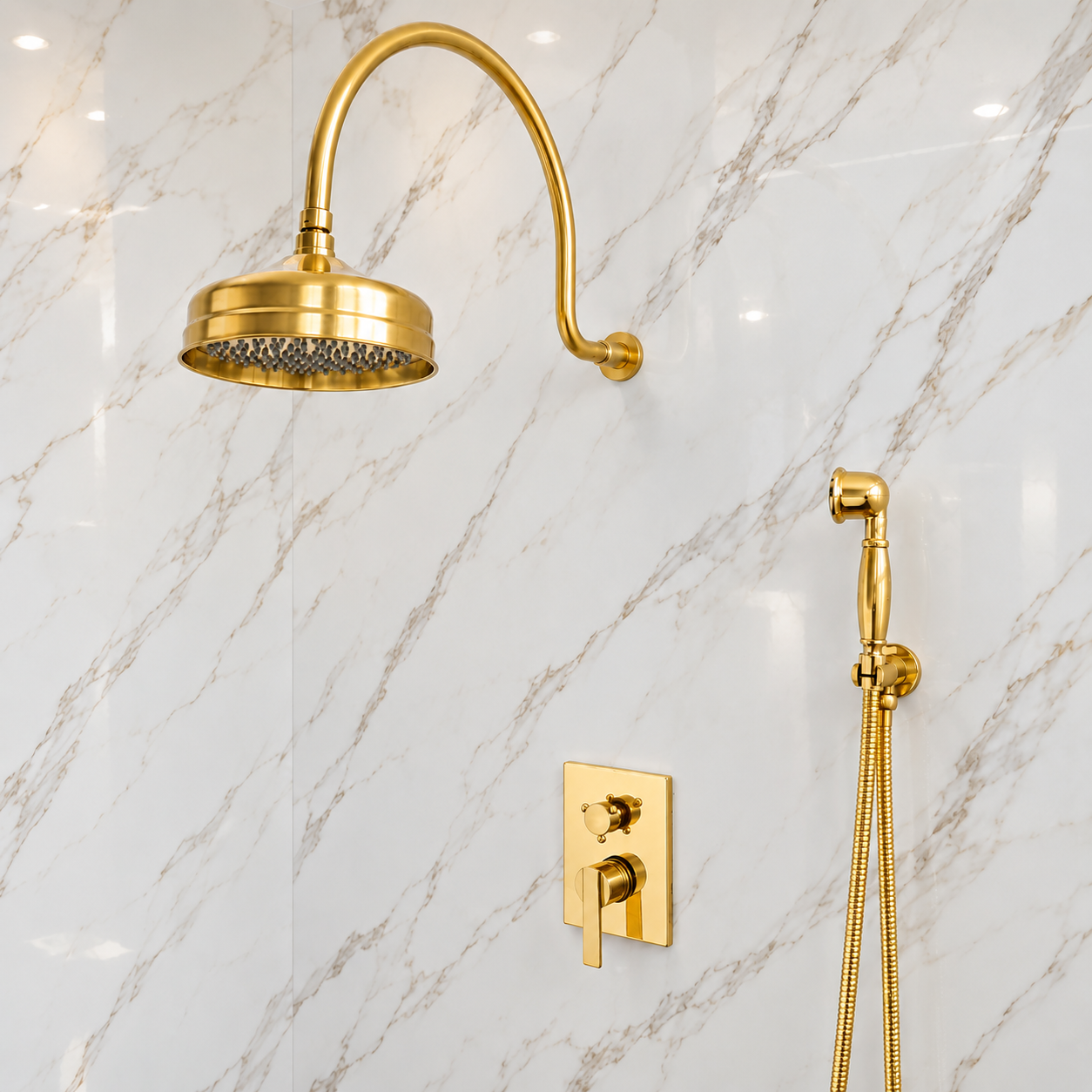 Katy Shower Set - Unlacquered Brass