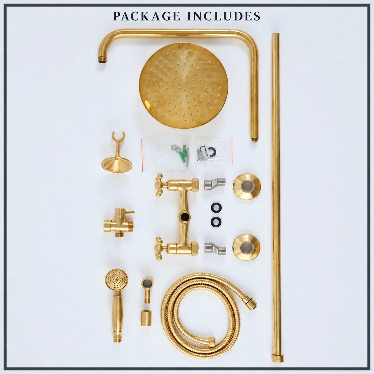 Unlacquered Brass Exposed Shower - High Pressure System Shower