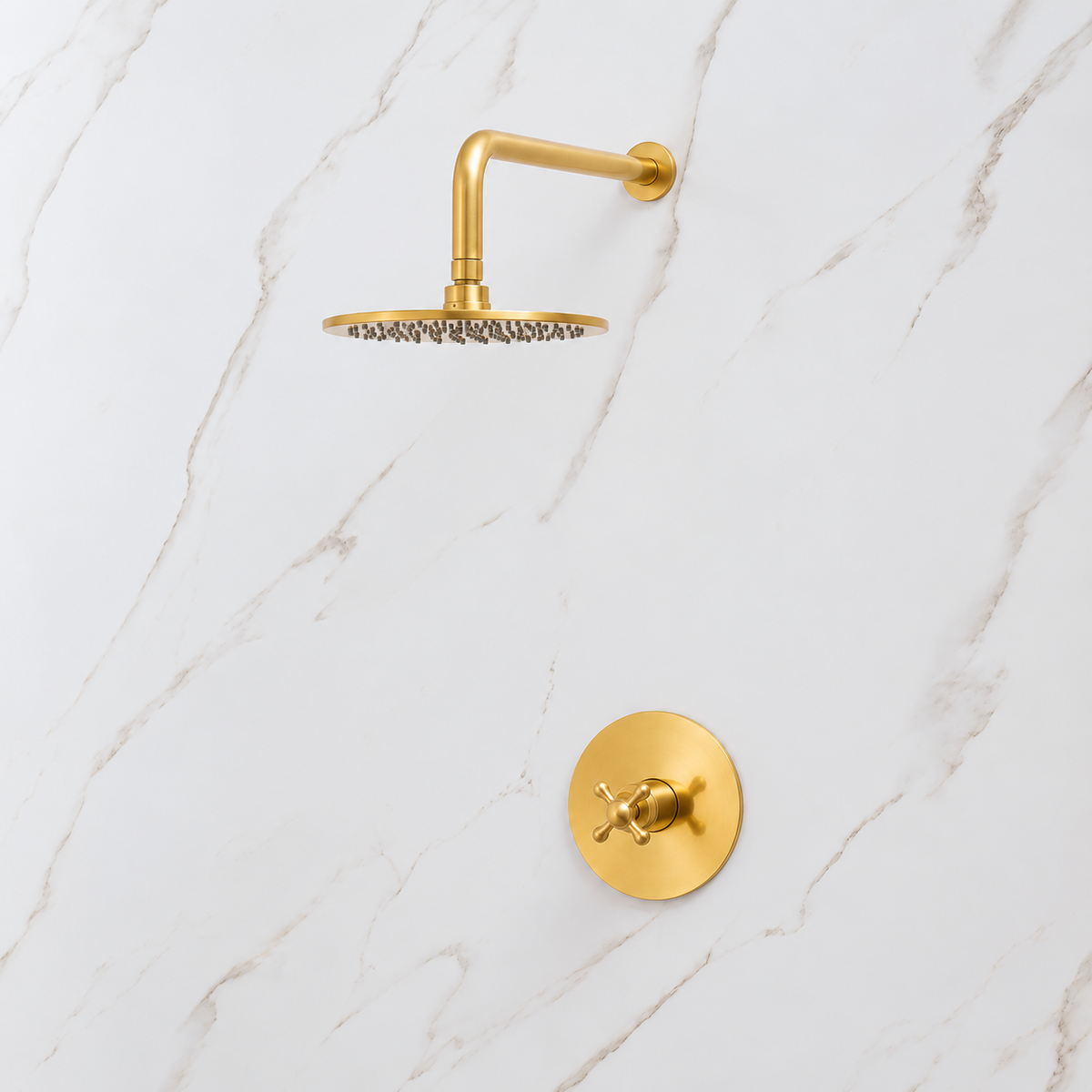 The Brasslik Single Function Shower - Unlacquered Brass