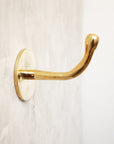 Unlacquered Brass Hook | Brass Hook for Wall | Brasslik