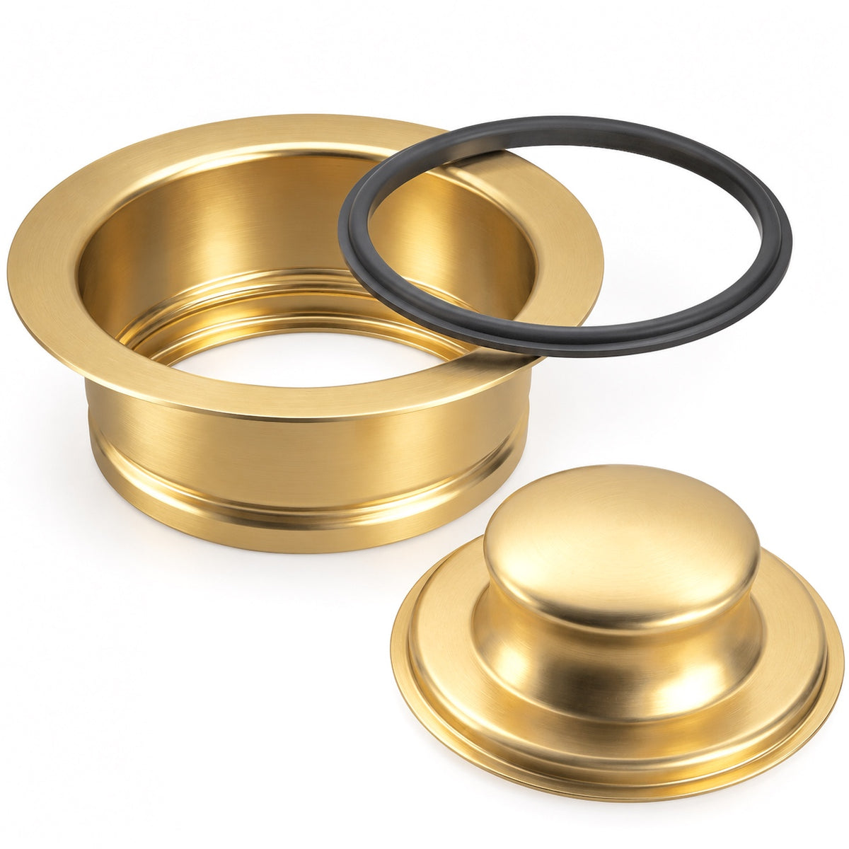 Kitchen Sink Garbage Disposal Flange &amp; Stopper – Unlacquered Brass