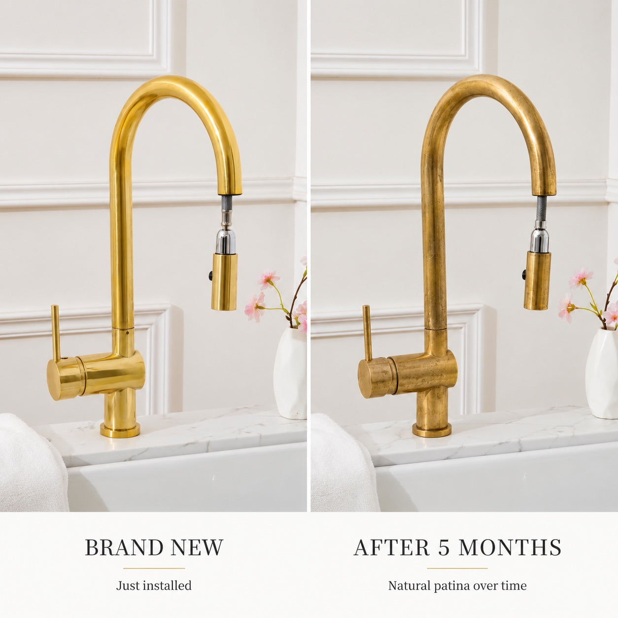 Brewster Pull Down Faucet - Unlacquered Brass