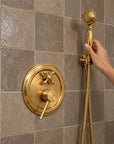 Shawnee Shower Combo with Handheld and Tub Spout – Unlacquered Brass