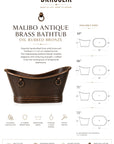 Malibo Antique Brass Bathtub - Oil Rubbed Bronze