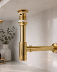 Bottle P Trap for Bathroom Sink – Unlacquered Brass