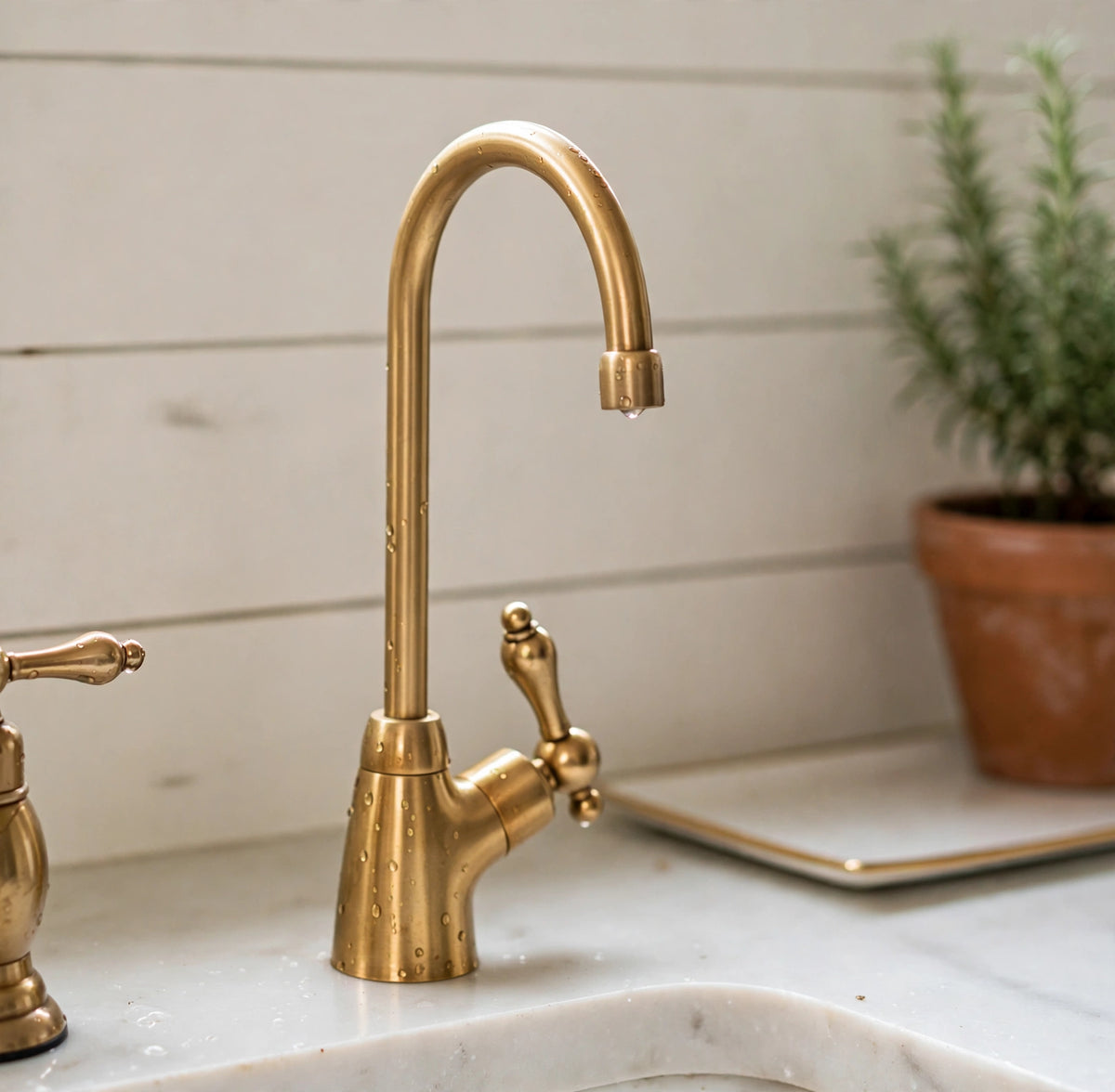 Unlacquered Victorian Brass Bridge Faucet