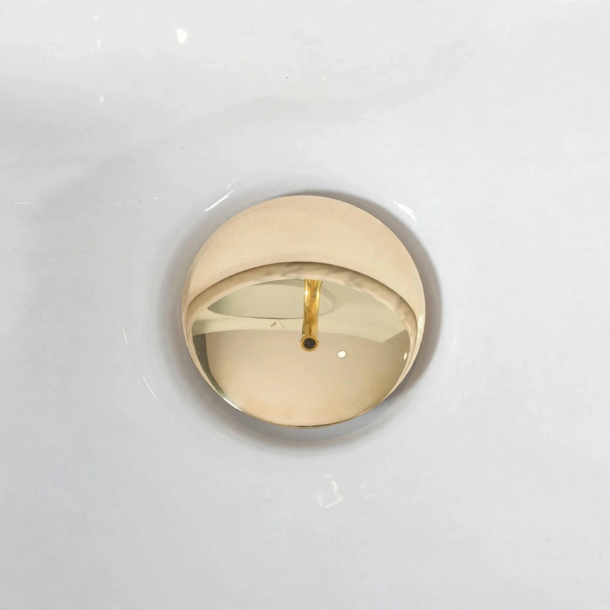 Unlacquered brass push up sink drain without overflow