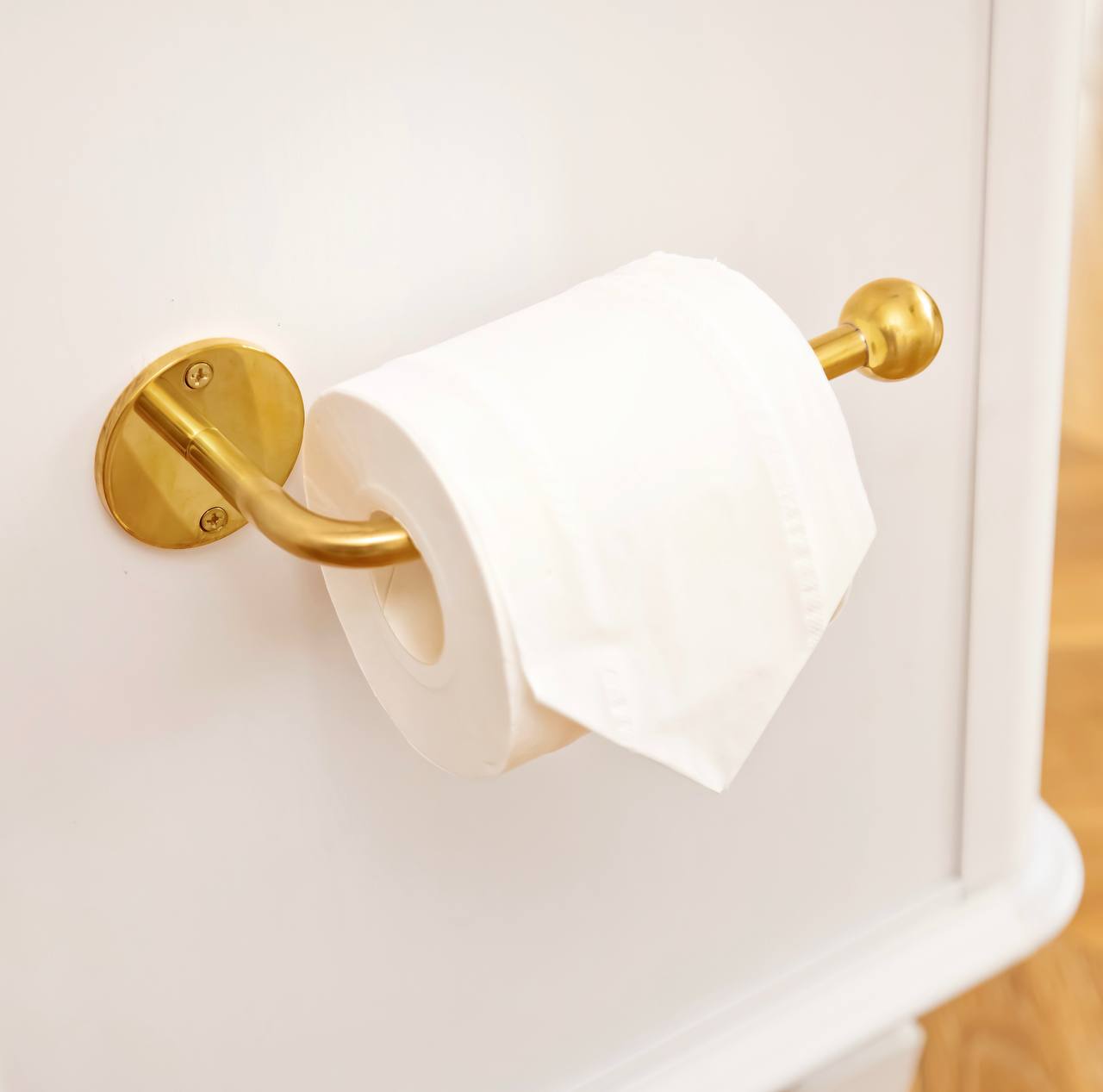 Brass Toilet Paper Holder – Vintage Wall Mount Toilet Roll Holder in Unlacquered Brass