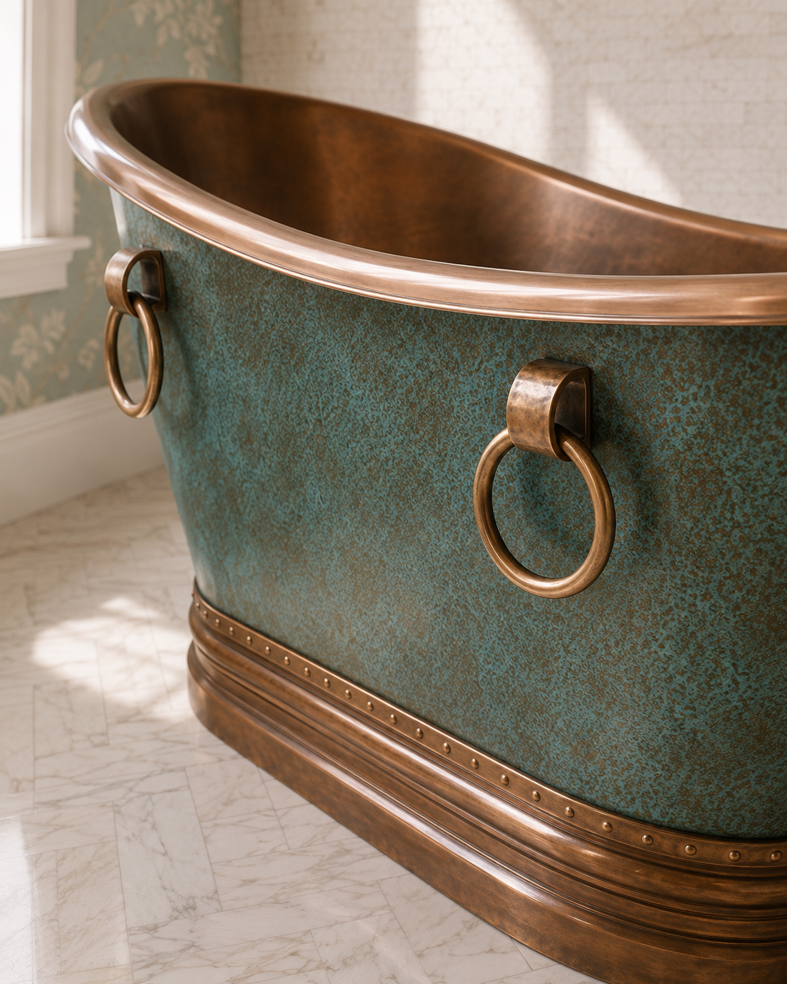 Imperial Verdigris Copper Freestanding Bathtub