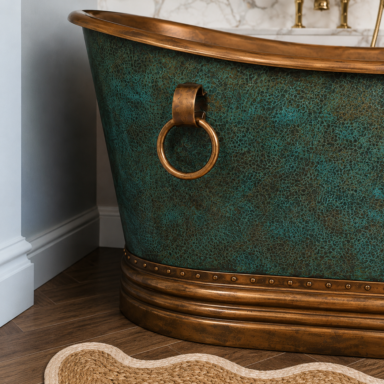 Imperial Verdigris Copper Freestanding Bathtub