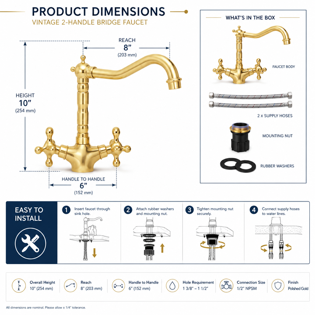 Edinburgh Unlacquered Brass Bar Faucet for Kitchen &amp; Bath