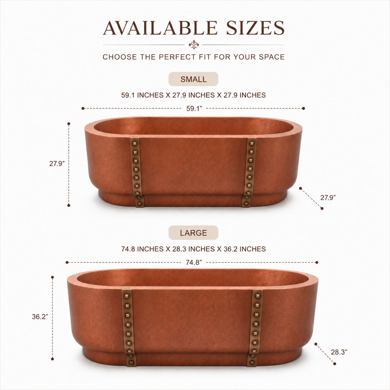 Wildrose Copper Bathtub