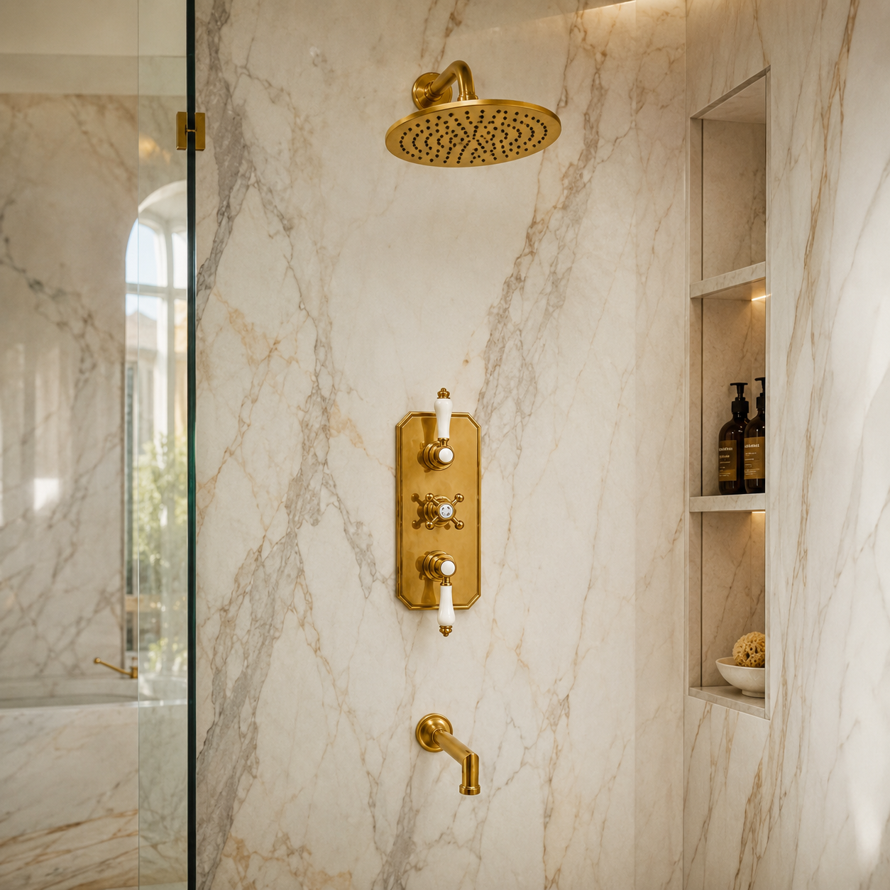 Thermostatic Two Way Shower Valve – Unlacquered Brass