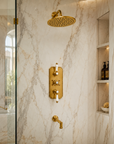 Thermostatic Two Way Shower Valve – Unlacquered Brass