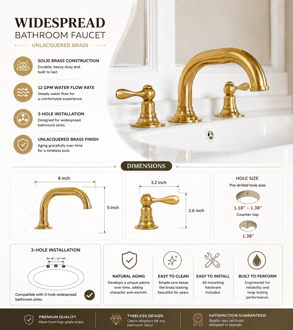 Cali Brass Vanity Faucet