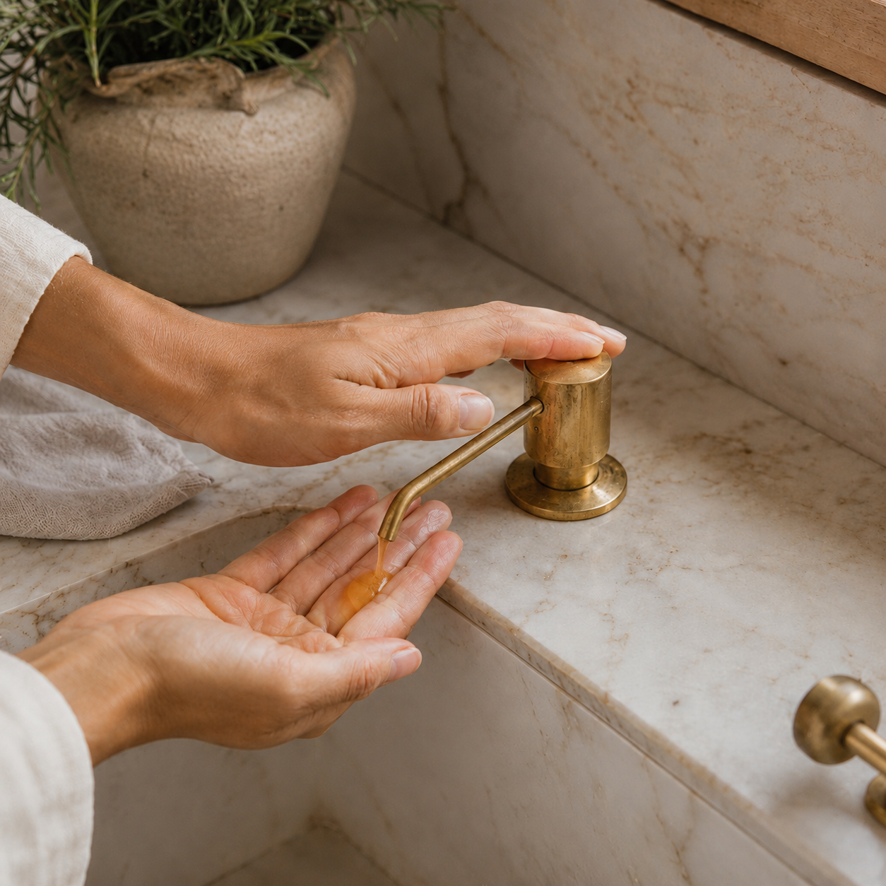 Soap Dispenser - Unlacquered Brass