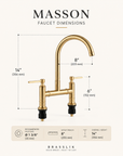 Masson Bridge Kitchen Faucet - Unlacquered Brass
