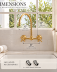 Huntley Wall Mounted Faucet - Unlacquered Brass